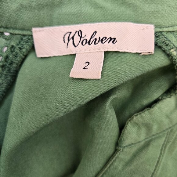 Anthropologie Wolven Sleeveless Fit and Flare Eyelet Detail Dress Size 2 - Picture 3 of 9